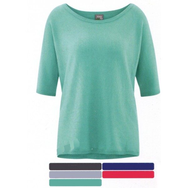 Tricot Fin En Coton Bio Et Chanvre Manches Chauve Souris Mi Manche Cecilia