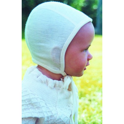 bonnet d'intérieur écru laine/ soie biologique - Sous vêtement bio bébé
